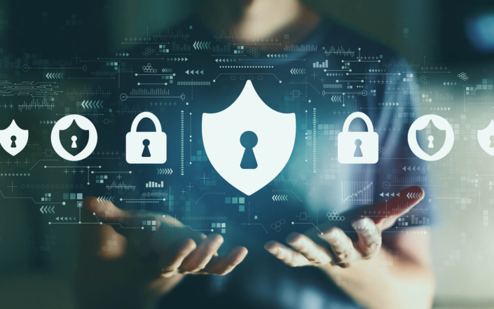 Cyber security concept image with icons